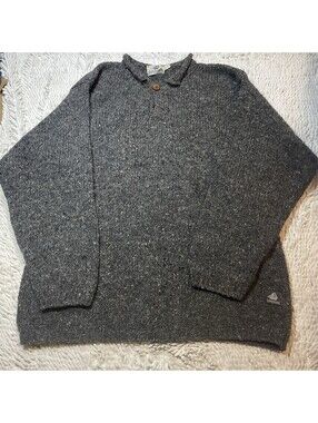 Fisherman Out Of Ireland Sweater Mens Large Brown Wool  Pullover *READ*